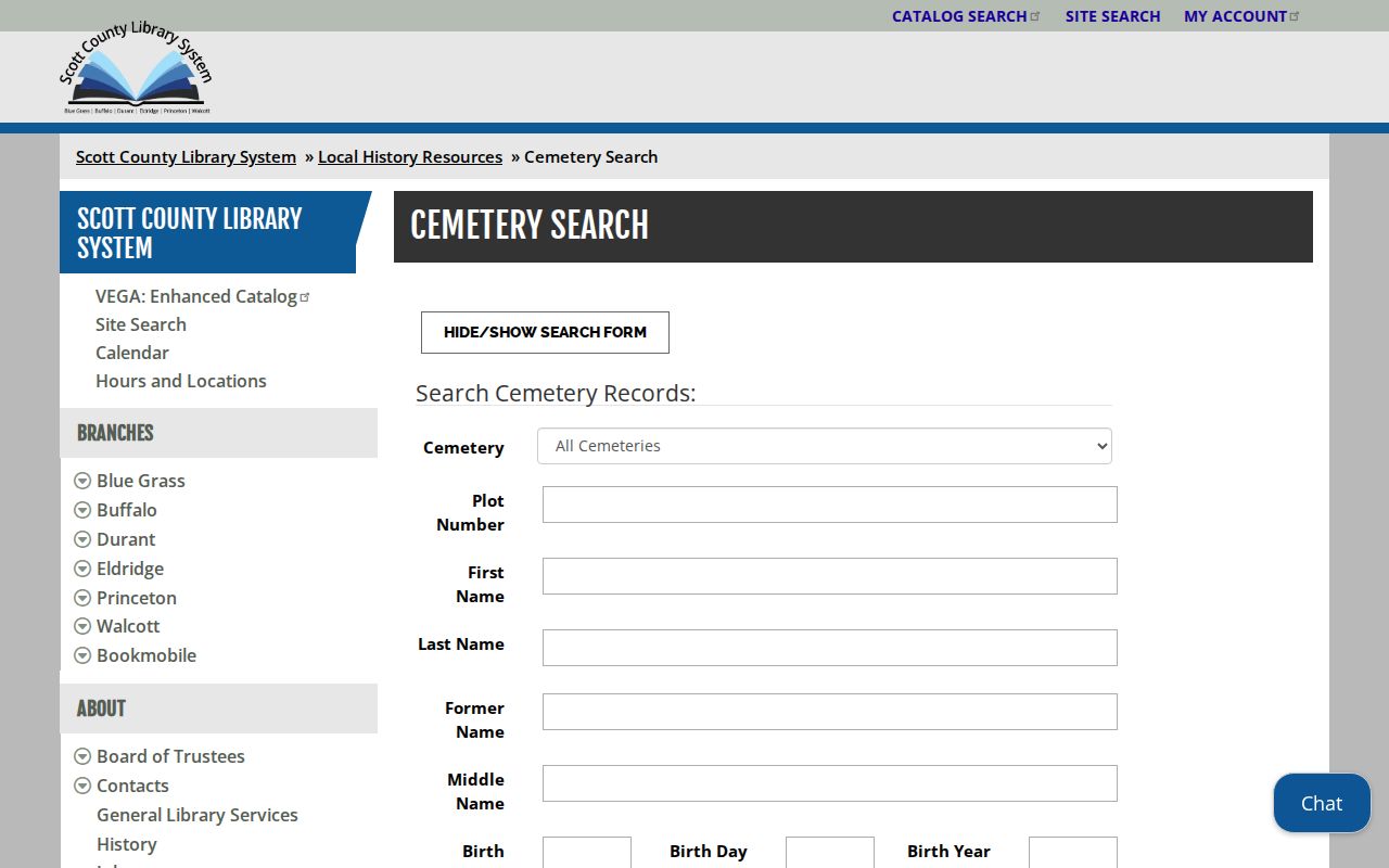 Scott County cemetery index used after Bettendorf directory research