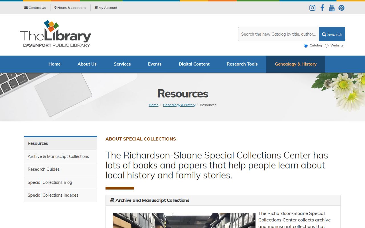 Richardson-Sloane Special Collections page for Bettendorf city directory research