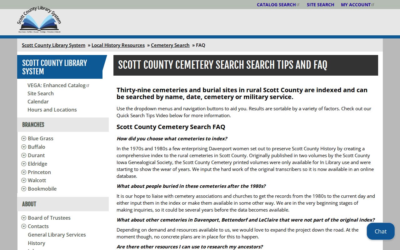 Bettendorf neighbors Scott County cemetery coverage FAQ