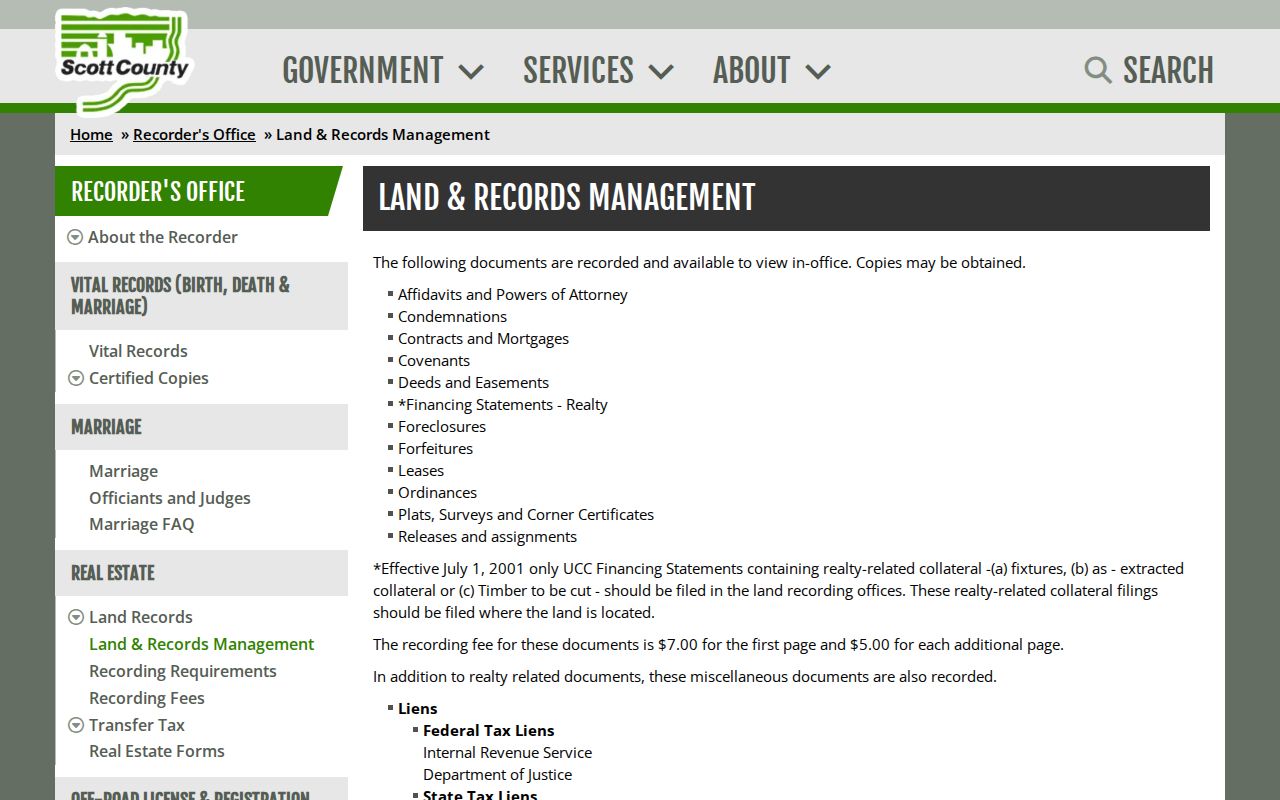 Scott County Recorder holdings for Bettendorf property and title research