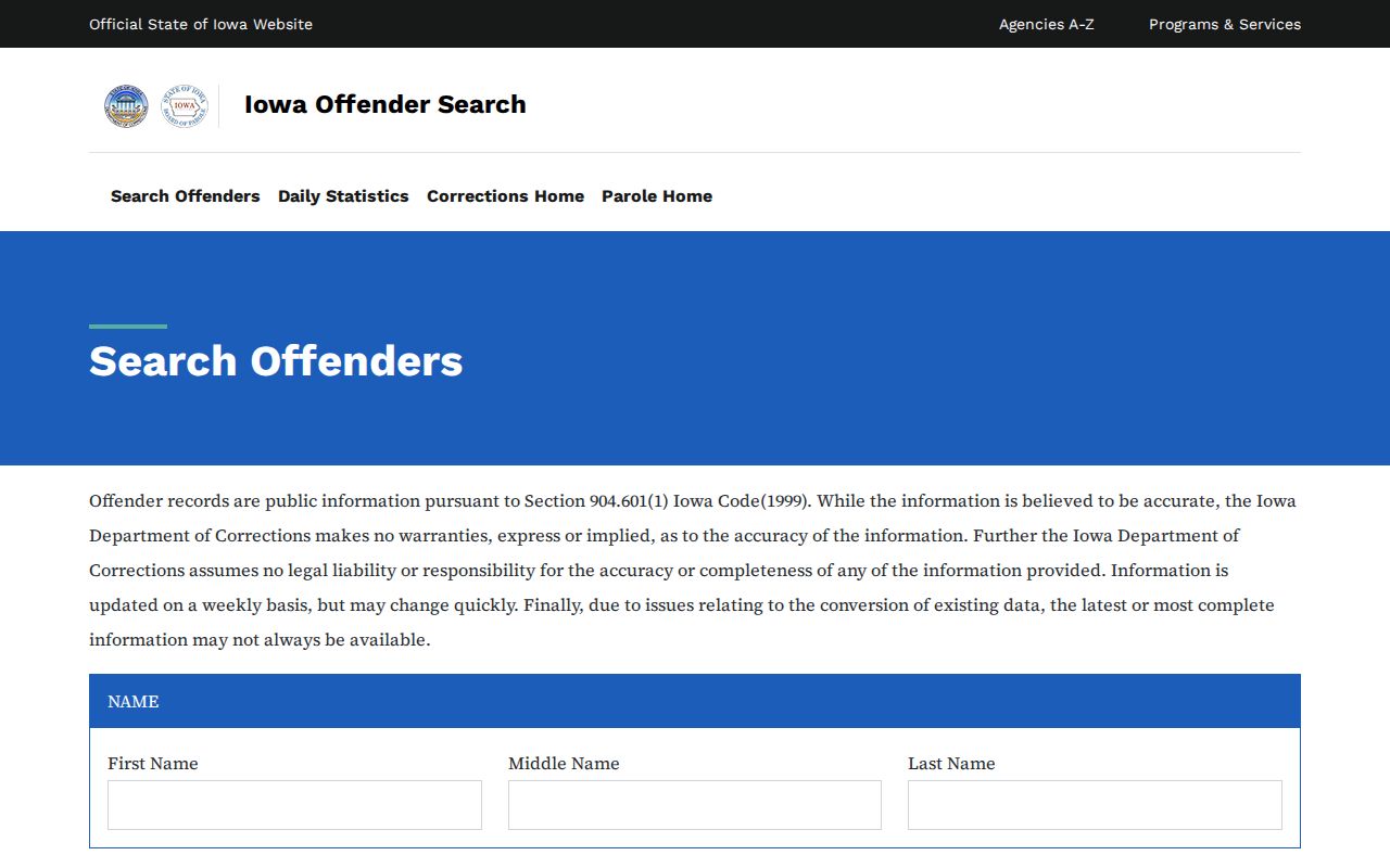 Bettendorf resident lookup Iowa corrections search