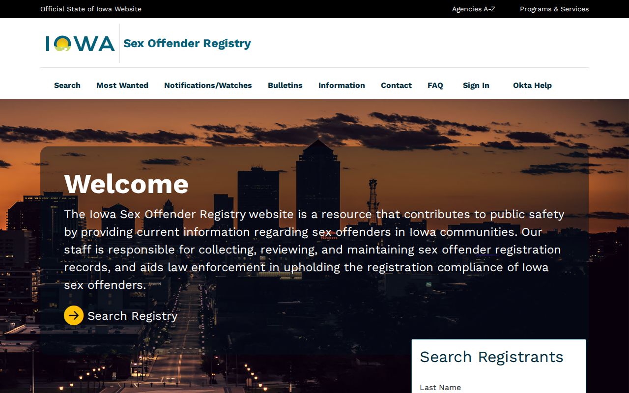Bettendorf resident lookup Iowa registry search